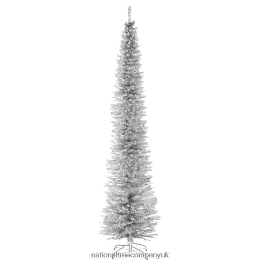 Trees | National Tree Company Artificial Christmas Tree Silver Tinsel Includes Stand 9 feet F2L4F93